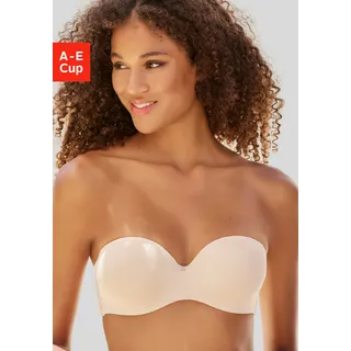 Multiway-BH LASCANA "Dirndl-BH, T-Shirt-BH, trägerloser BH, Schalen-BH", Damen, Gr. 80, Cup C, beige (puder), Microtouch, Obermaterial: 60% Polyamid, 35% Polyester, 5% Elasthan, Basic, BHs Multiway-BH, mit verschiedenen Tragevarianten, BH ohne Träger, große Größen