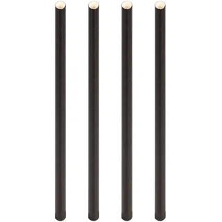 Trinkhalme aus Papier extra dick, schwarz  O10mm 21cm, 50 Stk.