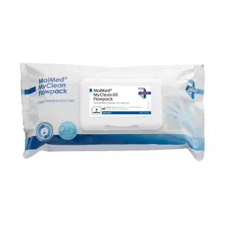 MaiMed MyClean® DS Flowpack Desinfektionstücher mit Alkohol, Gebrauchsfertige, alkoholhaltige Desinfektionstücher zur Flächendesinfektion, 1 Packung = 80 Tücher, Maße: 20 x 20 cm