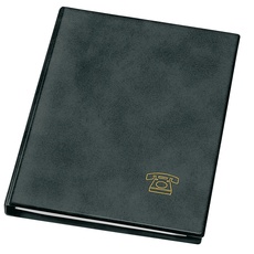 Bild 5158180 - Telefonringbuch A5, Adressbuch, Telefonbuch, Weichfolie in Leder-Optik, mit Register, schwarz