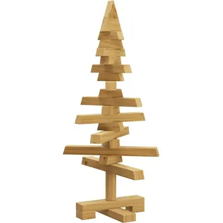 Holz Weihnachtsbaum mit Ständer Braun 60 cm Massivholz Kiefer - Braun