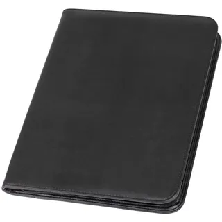 Alassio 30067 - Reißverschlussmappe DIN A4 LORENZO, Schreibmappe in schwarz Organisationsmappe ca. 34 x 25 cm, Konferenzmappe mit Block, Einschubfächern, Stiftschlaufe und 4 Visitenkartenfächer