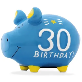 KCG Keramik Sparschwein ca. 12.5cm x 9cm 30igster Geburtstag 30 Jahreszahl