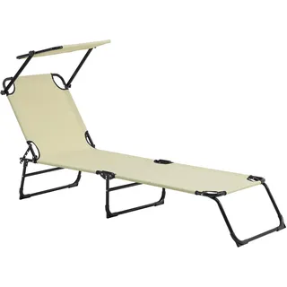 casa.pro Sonnenliege 190 x 53 x 27 cm Beige
