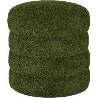 Homcom Sitzhocker, Fußhocker, Runder Polsterhocker, Fußstütze mit Sitzkissen, für Wohnzimmer, Schlafzimmer, Grün, Ø40 x 45 cm