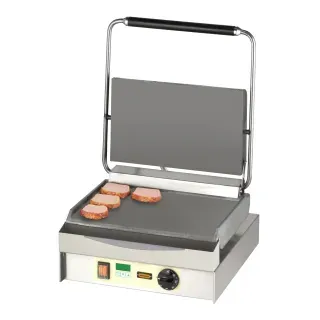 Neumärker Manufaktur Kontaktgrill Chopper-Grill, Zuverlässiger Grill mit Digitaltimer und Graugussplatten, oben + unten glatt