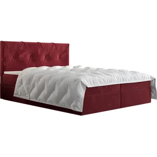 Roe Furniture | Boxspringbett 90x200 cm - Kastanienbraun, Komplett-Set mit Matratze, Polsterbett, Betten, Familienbetten, Gästebett - ALTEA - Kastanienbraun