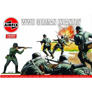 AIRFIX A02702V WIWII Deutsche Infanterie Vintage Classics Figuren im Maßstab 1:32 Modellbausatz, Merhfarbig