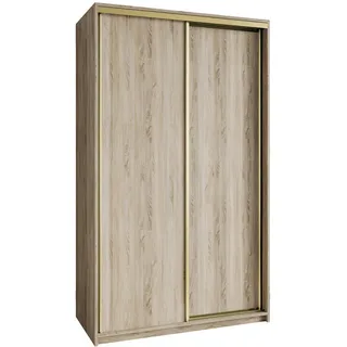 masseno Schwebetürenschrank Nisse 120 x 205 x 60 cm Eiche/Braun