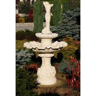 Springbrunnen Garten Teich Brunnen Stein Steinbrunnen Gartenbrunnen Fontaine 182 - Weiß