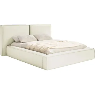 Selsey Tilves – Polsterbett 180x200 mit Bettkasten, Lattenrost, Chenille, creme - Creme