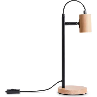 Tischlampe Nachttischlampe E14 Stehlampe Minimalistisch Skandi E27 Holz Fuß - Schwarz