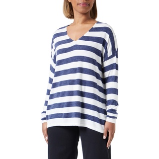 ONLY Pullover Damen, Cloud Dancer/Stripes:w. Naval Academy, XL