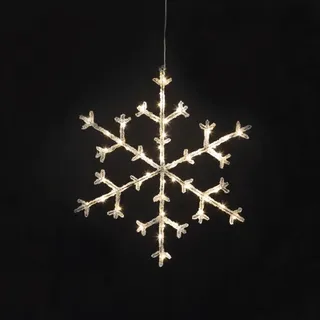 LED-Acryl-Schneeflocke 'Icy Star' - 50 warmweiße LED - H: 45cm - schwarz/klar - inkl. Trafo