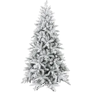 Homcom Künstlicher Weihnachtsbaum, 180 cm Christbaum mit 994 Spitzen Kunstschnee, klappbar Metallständer, für Weihnachten Deko, Grün -