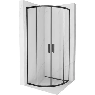 Mexen Rio halbrunde Duschkabine 90 x 90 cm, Transparent, Schwarz - 863-090-090-70-00 - Transparent, Schwarz