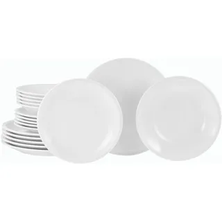 Teller-Set CREATABLE "Milano Weiss, Service 18-tlg.", weiß, 18, Porzellan, Geschirr-Sets, Teller-Set, Teller Set, Daily Use, Minimalistischer Stil