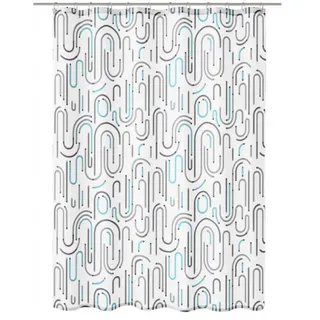 Kleine Wolke Duschvorhang , Grau , Textil , geometrisch , 180x200 cm , Heimtextilien, Badtextilien, Duschvorhänge