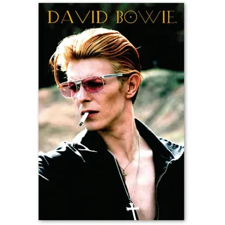 Close Up David Bowie Poster – Ikonisches 70er-Porträt mit Sonnenbrille – Großformatiges Musik-Wandbild 61 × 91,5 cm – Retro Rock Art Print für Fans