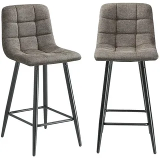 CaliCosy Hocker 2er-Set gepolsterter Stoff 42 x 94 x 49 cm Braun