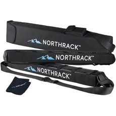 NORTHRACK Universal crashgetestet Dachträger für SUP, Skis, Surfboard- passend für alle Autos mit 4 oder 5 Türen, schwarz, H8, B10, L100 cm