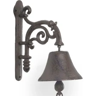 Moritz Türglocke Glocke Industrial Lampe Deko Wandglocke Gartendeko Gusseisen Rustikal Antik Design Stil Retro Klingel - Schwarz