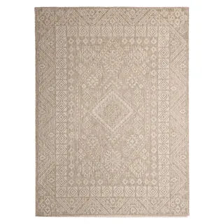 Outdoor-Teppich aus Jute – Atlas Aztec, Braun/Cremefarben - Creme