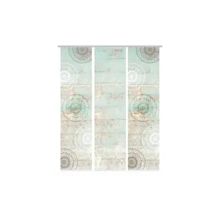 home in green Schiebegardine »MANDRIGA« Paneelwagen 3 Stk. tlg. SET DIGITALDRUCK,BAMBUSOPTIK RECYCELT, grün