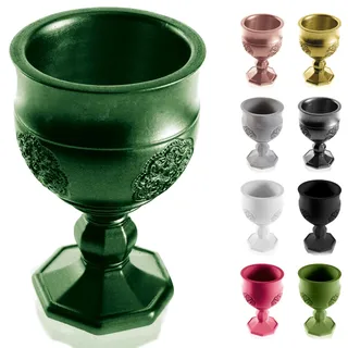 CONCRETTE Blumentopf Blumenkübel Zement-Pflanzkübel Übertopf aus Beton Graal Ø 7 cm | 17 Farben, 15x9x9 cm, Green metallic