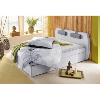 Atlantic Home Collection Boxspringbett »Rex« mit Topper und verstellbaren Nackenkissen, grau