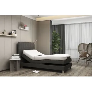 Westfalia Schlafkomfort Boxbett, schwarz, B:138cm L:211cm, Bezug Bett: Microvelours (100% Polyester);Kaltschaummatraze: 100% Polyester, abnehmbar und waschbar bis 60C;Taschenfederkern: 80% Baumwolle, 20% Polyester, abnehmbar und waschbar bis 60C, WESTFALIA SCHLAFKOMFORT, 