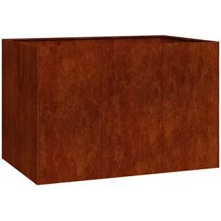 vidaXL Pflanzkübel Rostig 120/80/80 Cm Wetterfester Stahl , Rostfarben , Metall , Rechteckig , 80x80x120 cm , Gartenzubehör, Hochbeete