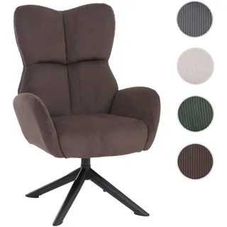 Loungesessel HWC-Q54, Cocktail-/Polster-/Relaxsessel Sessel Loungestuhl, drehbar Metall Cord (320g/m