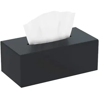 HIIMIEI Kosmetiktücherbox, 25.0×13.0×9.0 cm Acryl Taschentuchbox | Tissue Box mit Magnetabdeckung für Esszimmer Badezimmer Schlafzimmer Auto Büro - Mattschwarz