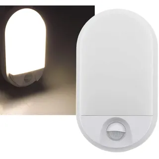 ChiliTec LED Außenlampe mit Bewegungsmelder, 10W, Oval, Warmweiß | 980 Lumen, Sensor Reichweite 9m 140°, IP54 Wandlampe, Für Haus Garten