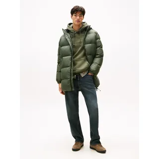 Tommy Hilfiger Tommy Jeans Herren, Pufferjacke ESSENTIAL DOWN Parka mit Kapuze grün (pewter Green), M,