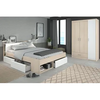 Parisot Jugendzimmer-Set "Most", weiß akazie, weiß), B/H: 160cm x 200cm, Schlafzimmermöbel-Sets, Jugendzimmer-Set