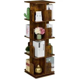 Relaxdays Bücherregal 39 x 125,5 x 39 cm Braun