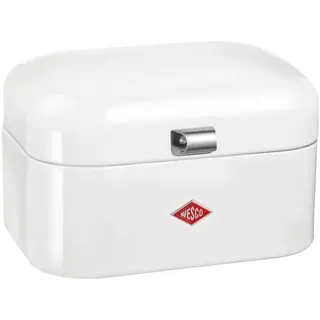 Brotkasten WESCO "Single Grandy - Brotdose", weiß, B:26,8cm H:17,5cm, Lebensmittelaufbewahrungsbehälter, Brotkasten, Lüftungslöcher auf der Rückseite, Metallschaniere