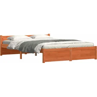vidaXL Bettgestell Wachsbraun 160 x 200 cm Massivholz Kiefer - Braun