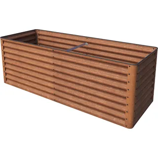 PRIMEYARD LUCA Cortenstahl-Hochbeet 190x70x65 cm - mit Wühlmausgitter - Grau