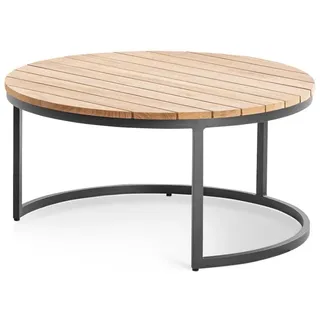 Niehoff Kaffeetisch Ø 80 cm Braun/Grau