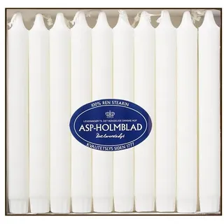 Asp-Holmblad Kronenspitze Tafelkerzen Weiß