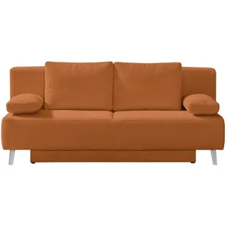 Novel Schlafsofa , Orange , Textil , Uni , Füllung: Polyurethan (Pur) , 193x85x88 cm , Fußauswahl, Stoffauswahl, Rücken echt , Wohnzimmer, Sofas & Couches, Schlafsofas, Sonstige Schlafsofas