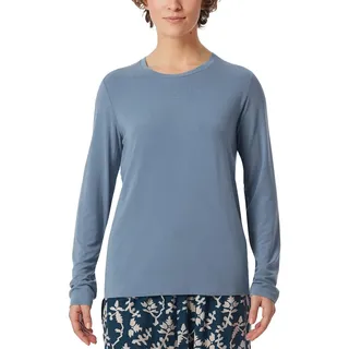 Schiesser Damen Schlafshirt Langarm Modal-Mix + Relax Nachthemd, blaugrau_182108, 36
