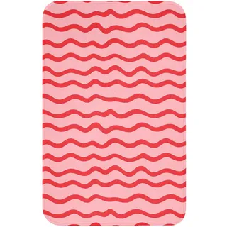 OnlyWow Wc-Vorleger Verspielt - Muster - Rot WC Teppich 50x80 cm , Rosa , Textil , Füllung: Polyurethan (Pur) , Rechteckig , 50x1 cm , Heimtextilien, Badtextilien, WC Vorleger