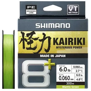 Shimano Schnur Kairiki 8+ - 300 m, 0,20 mm, 16,0 kg M, Grün