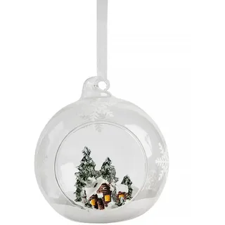 home&you Weihnachtskugel Glas Villeros, Ø90 mm, Transparent, Christbaumkugeln, Weihnachtsdeko Xmas, Christmas Deko , Braun , 9x1x9 cm , Dekoration, Weihnachtsdekoration, Christbaumschmuck