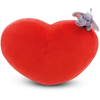 NICI Kissen Elefant herzförmig 42x27cm mit Kuscheltier Elefant 12cm rot - Multicolor - One Size
