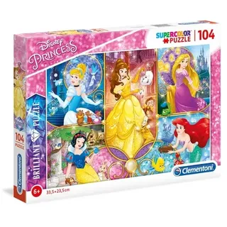 CLEMENTONI Brillant-Puzzle Disney-Prinzessinnen 104 Teile)